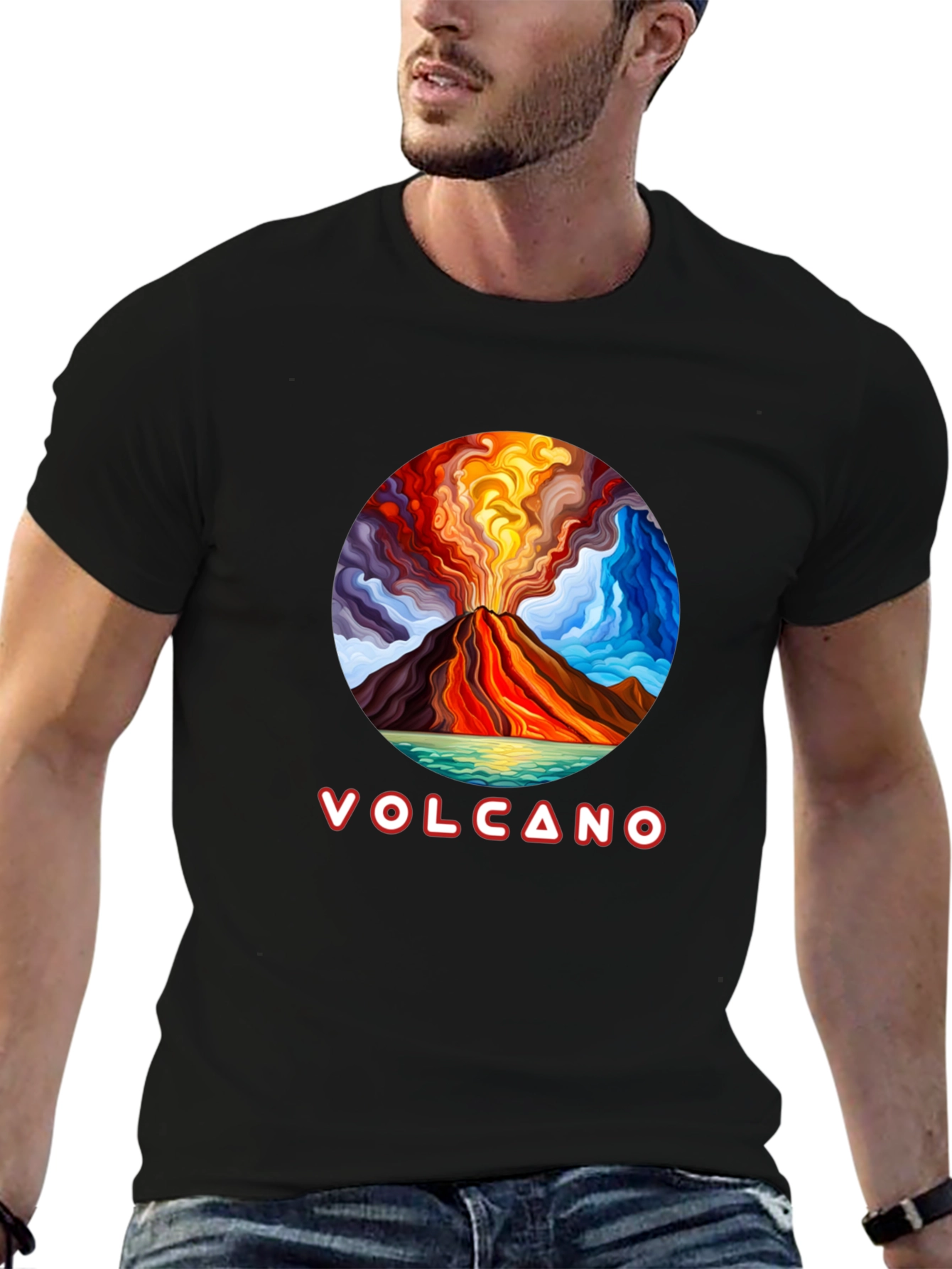 Volcano Graphic Tee - Artistic Design