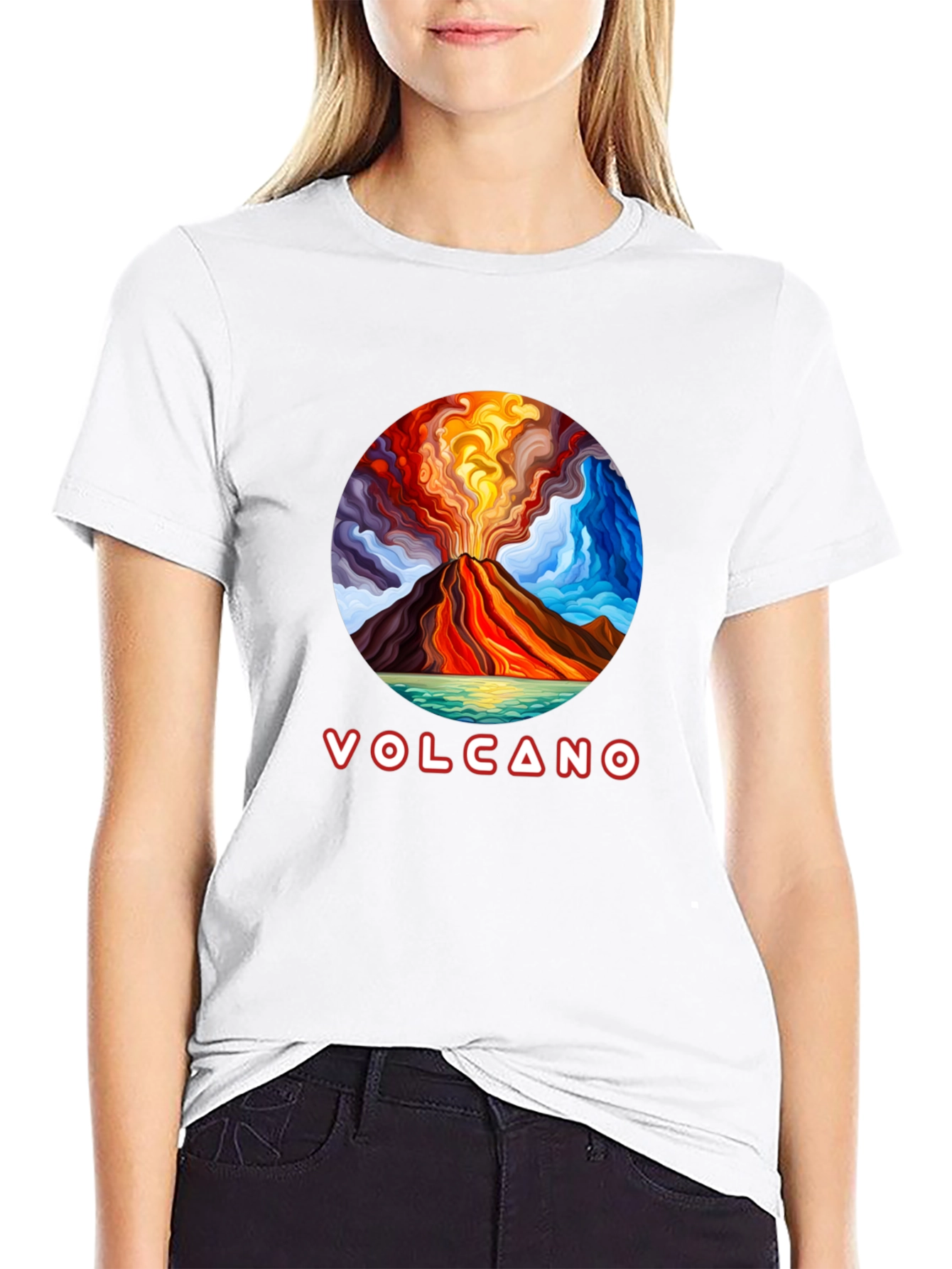 Volcano Graphic Tee - Artistic Design