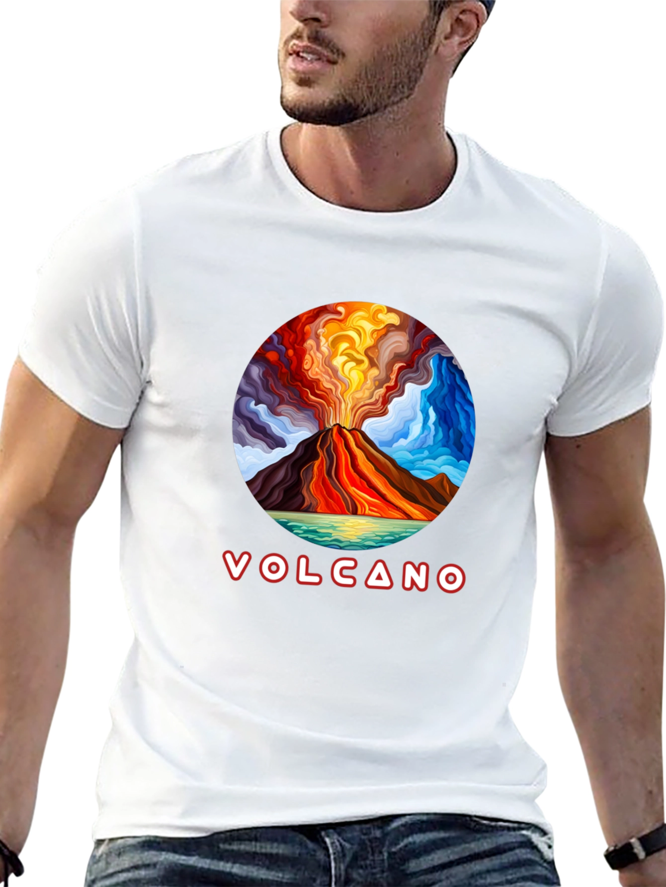 Volcano Graphic Tee - Artistic Design