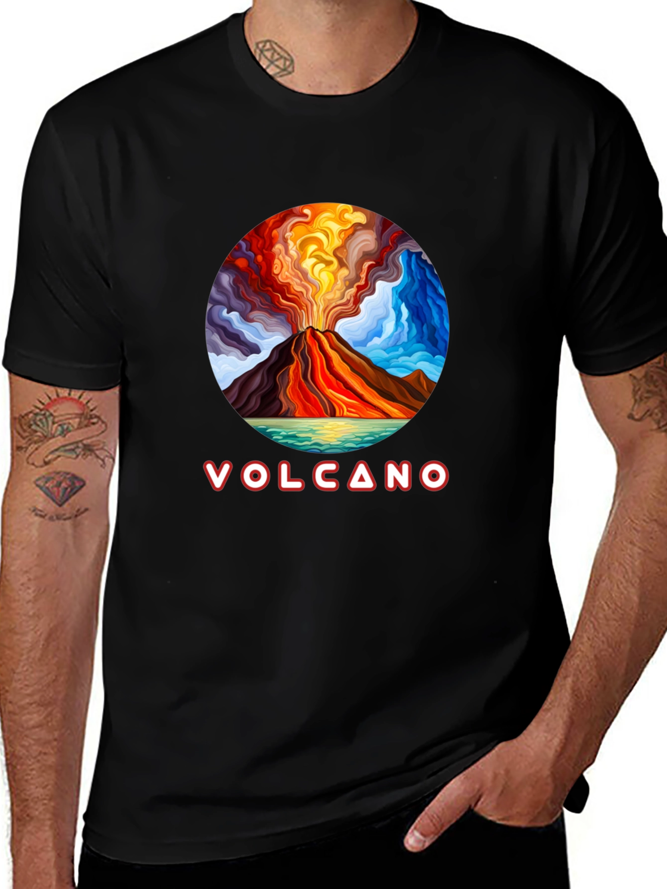 Volcano Graphic Tee - Artistic Design