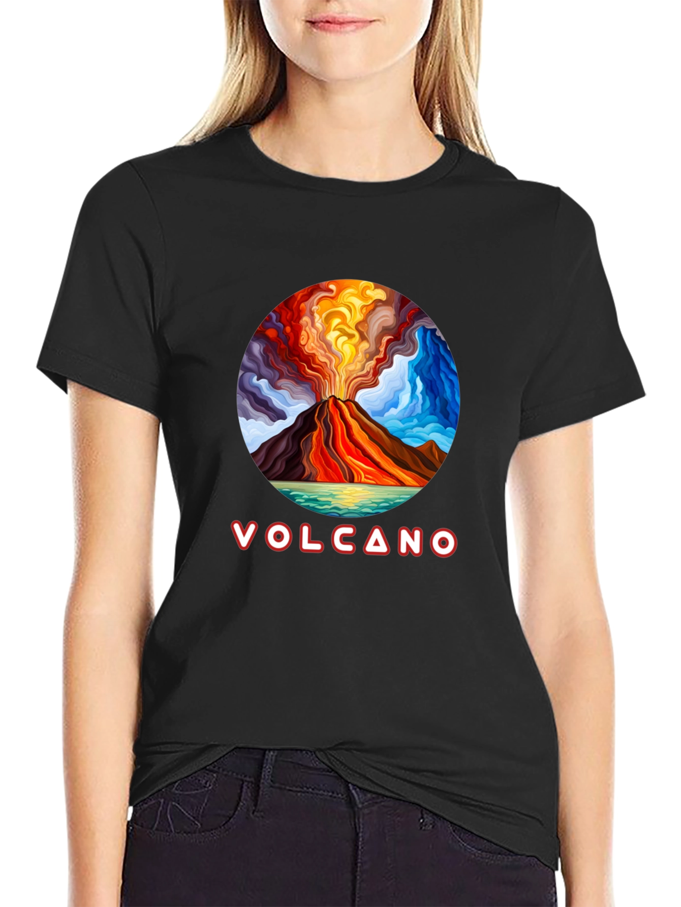 Volcano Graphic Tee - Artistic Design
