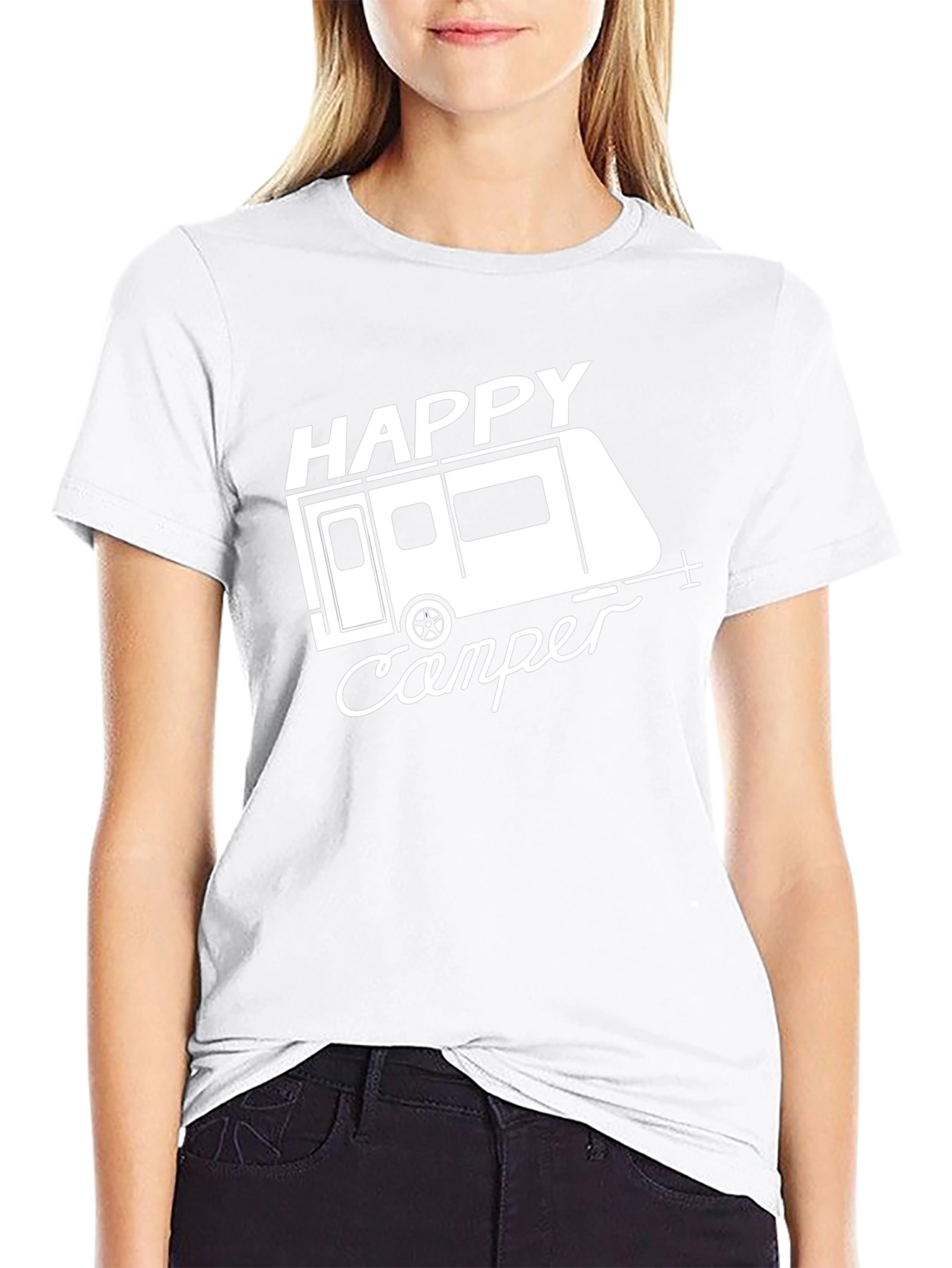 Happy Camper Graphic Tee - Black