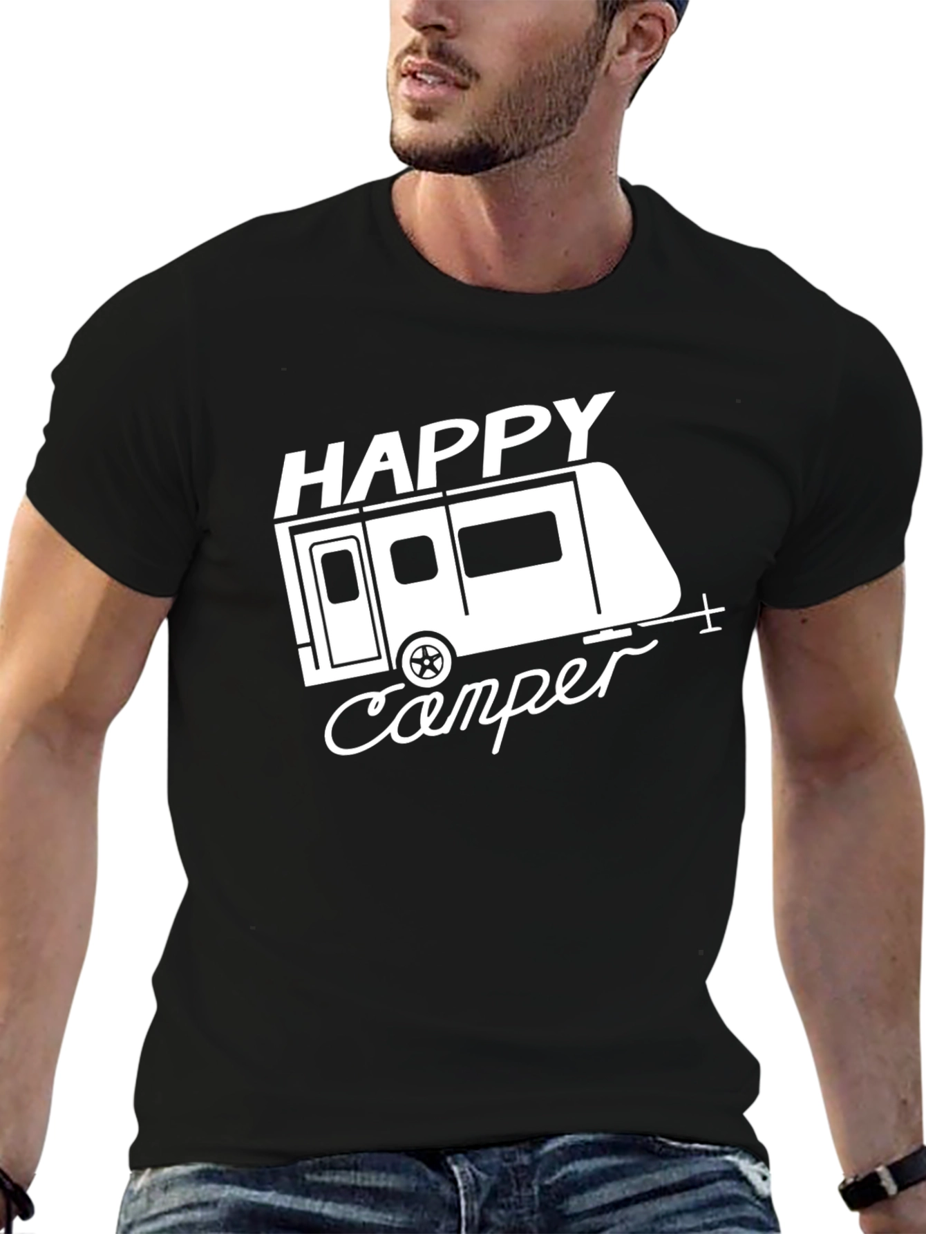 Happy Camper Graphic Tee - Black