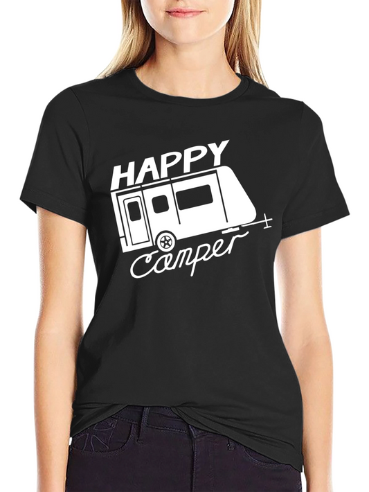 Happy Camper Graphic Tee - Black