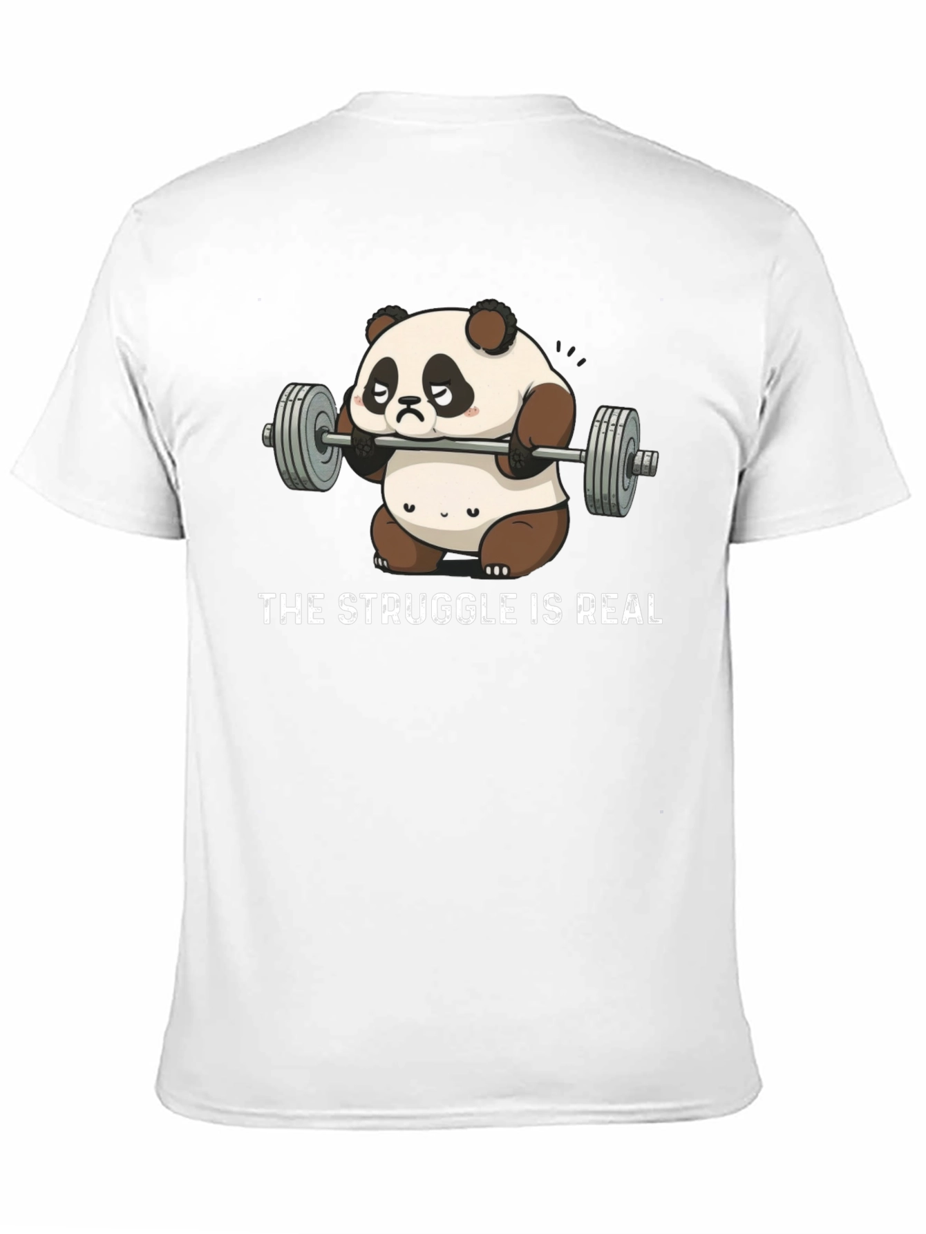 The Struggle is Real Panda Weightlifting Graphic T-Shirt