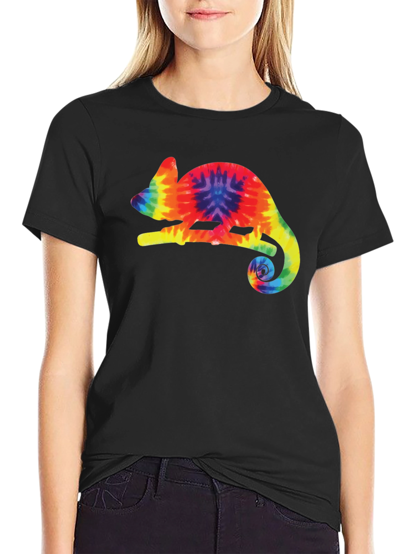 Tie-Dye Chameleon Black T-Shirt