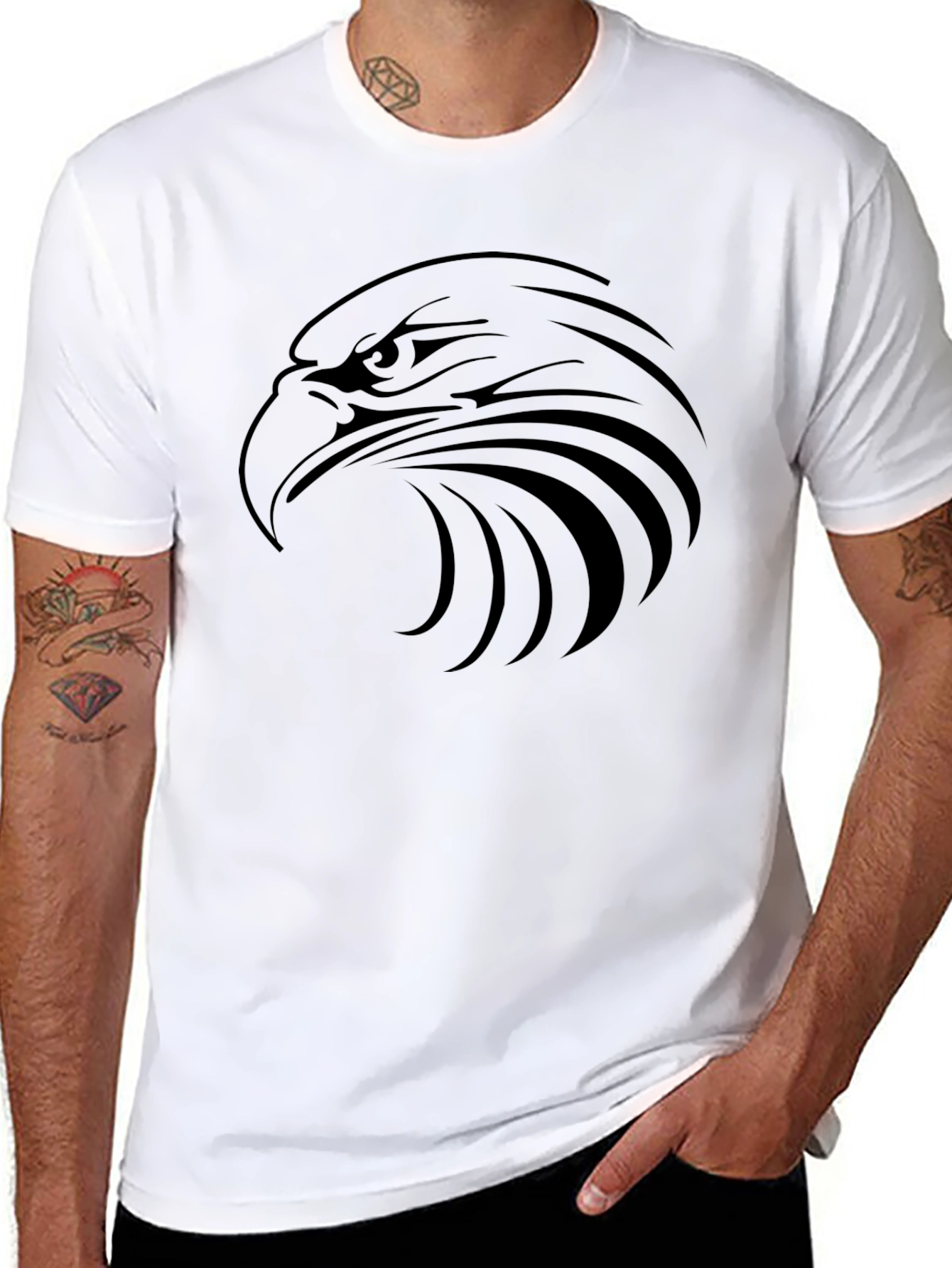Bold Eagle Graphic Tee - Black