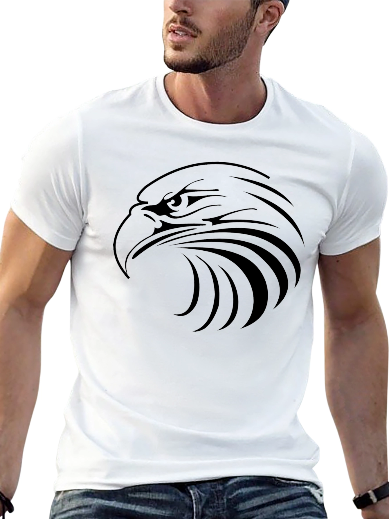 Bold Eagle Graphic Tee - Black