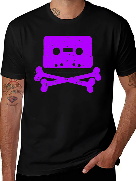 Cassette Skull Graphic T-Shirt - Vintage Retro Style