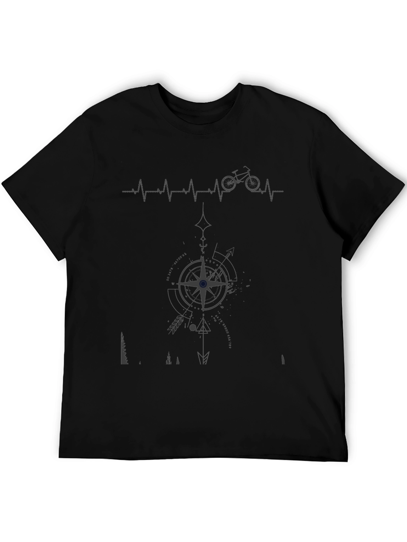 Mens Graphic Tee - Biking Compass Design