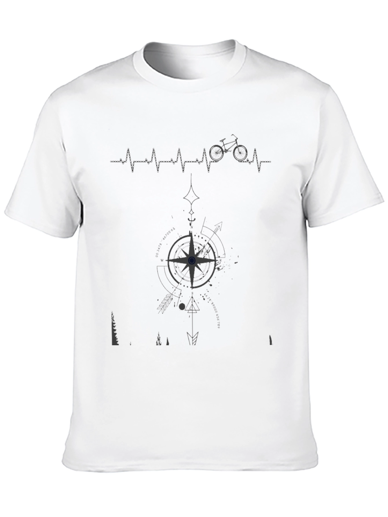 Mens Graphic Tee - Biking Compass Design