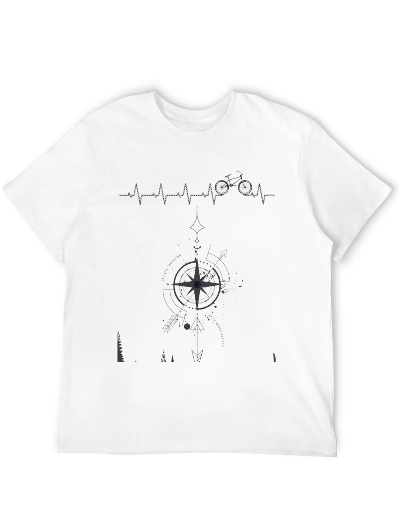 Mens Graphic Tee - Biking Compass Design