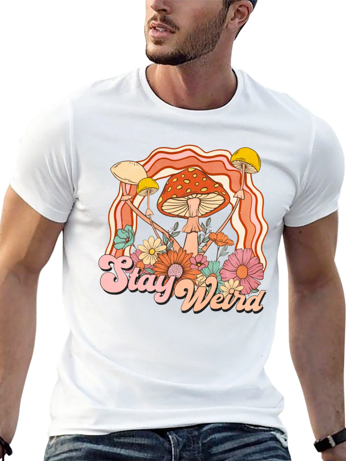 Stay Weird Mushroom Graphic Tee