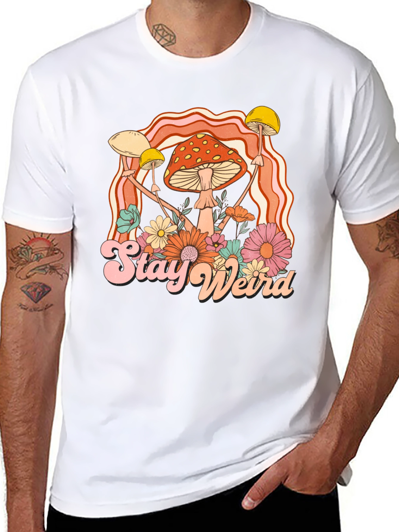 Stay Weird Mushroom Graphic Tee