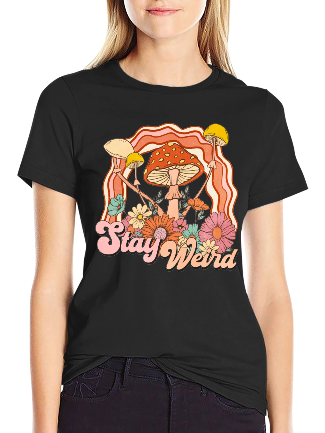 Stay Weird Mushroom Graphic Tee