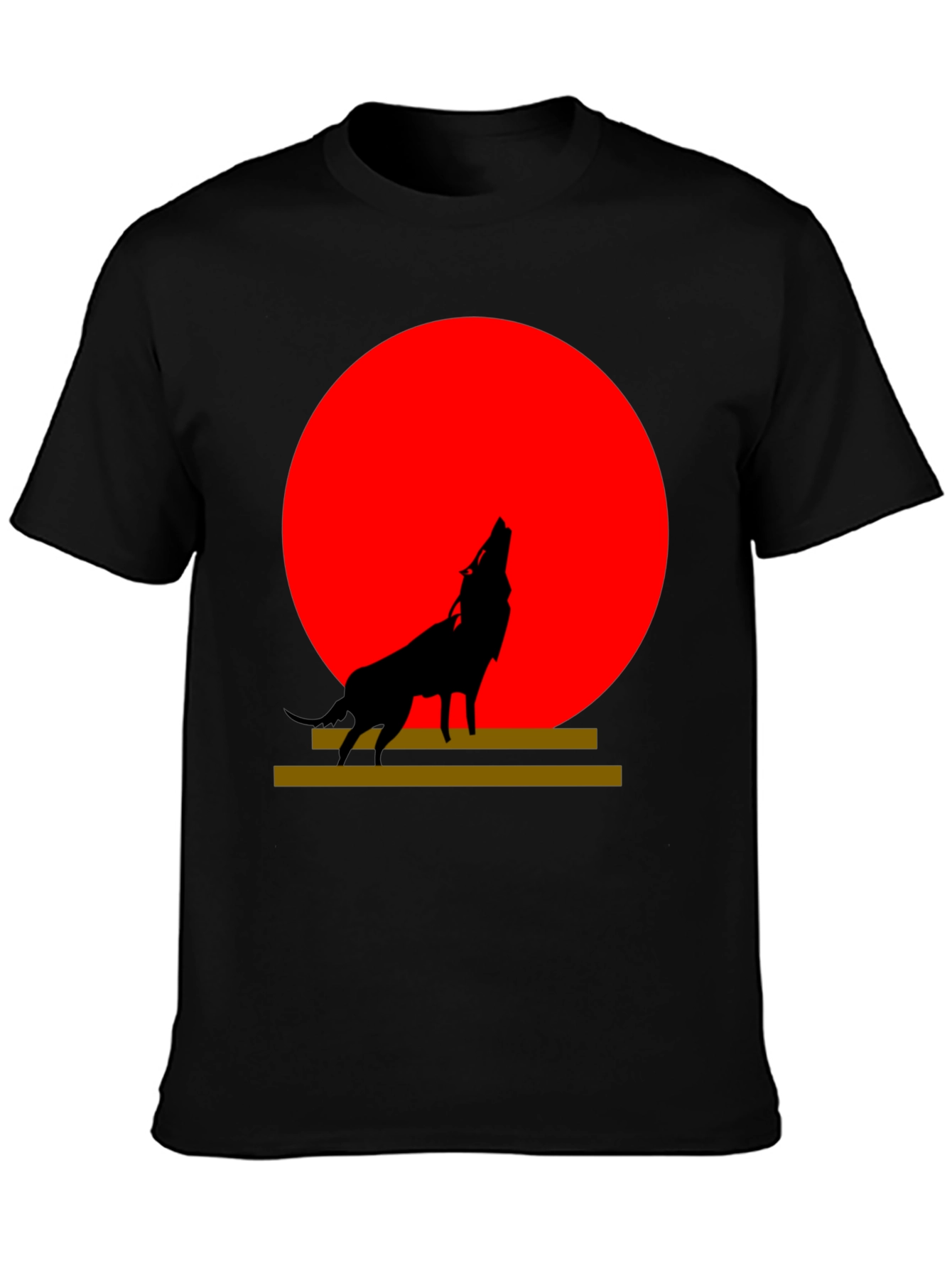Wolf Silhouette Graphic Tee - Red Moon Design