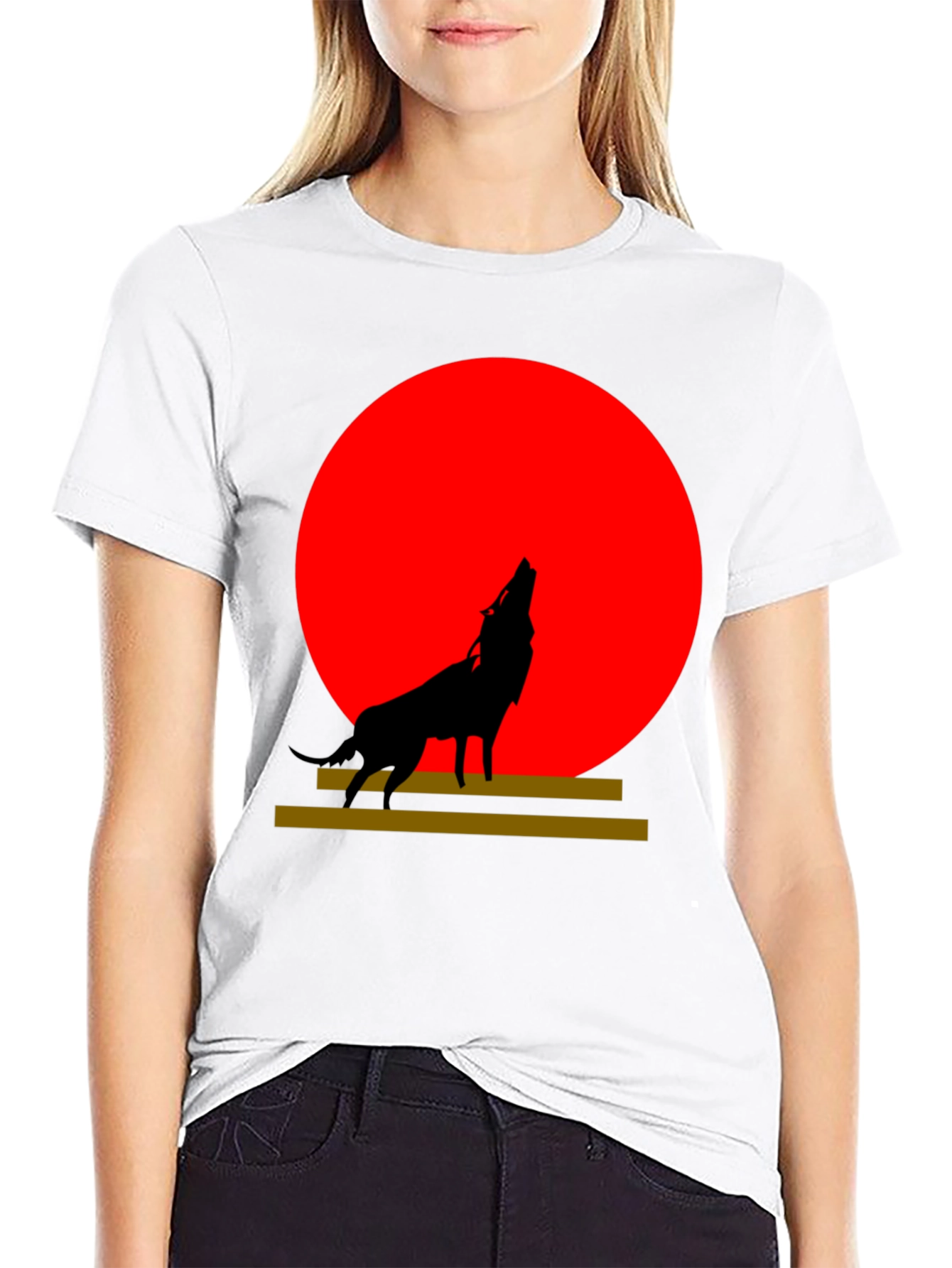 Wolf Silhouette Graphic Tee - Red Moon Design