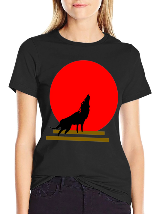 Wolf Silhouette Graphic Tee - Red Moon Design