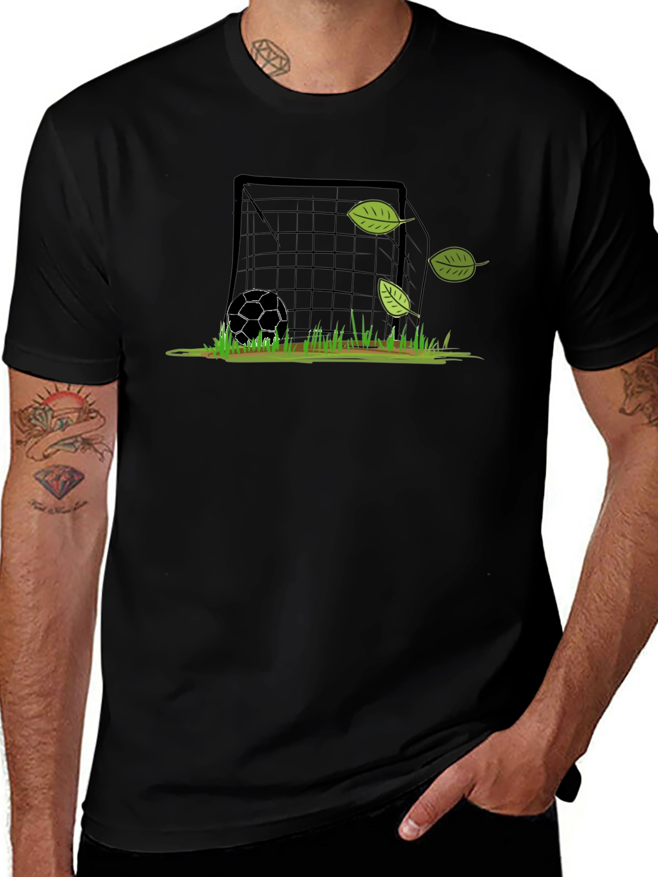 Soccer Goal Black T-Shirt - Graphic Tee