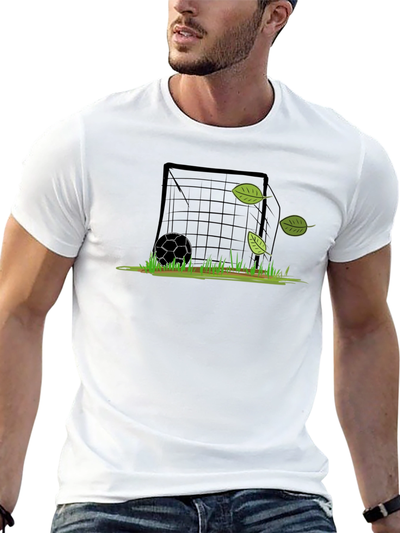 Soccer Goal Black T-Shirt - Graphic Tee