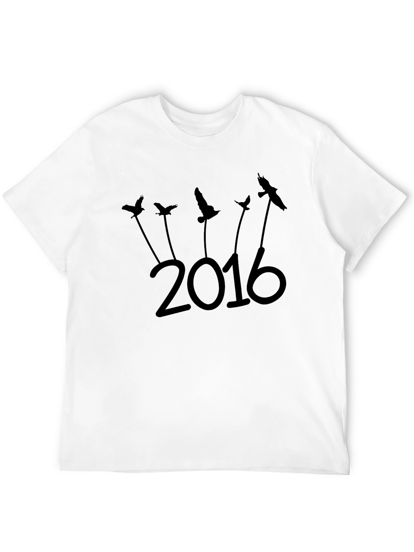 2016 Bird Silhouette Graphic Tee - Stylish & Unique