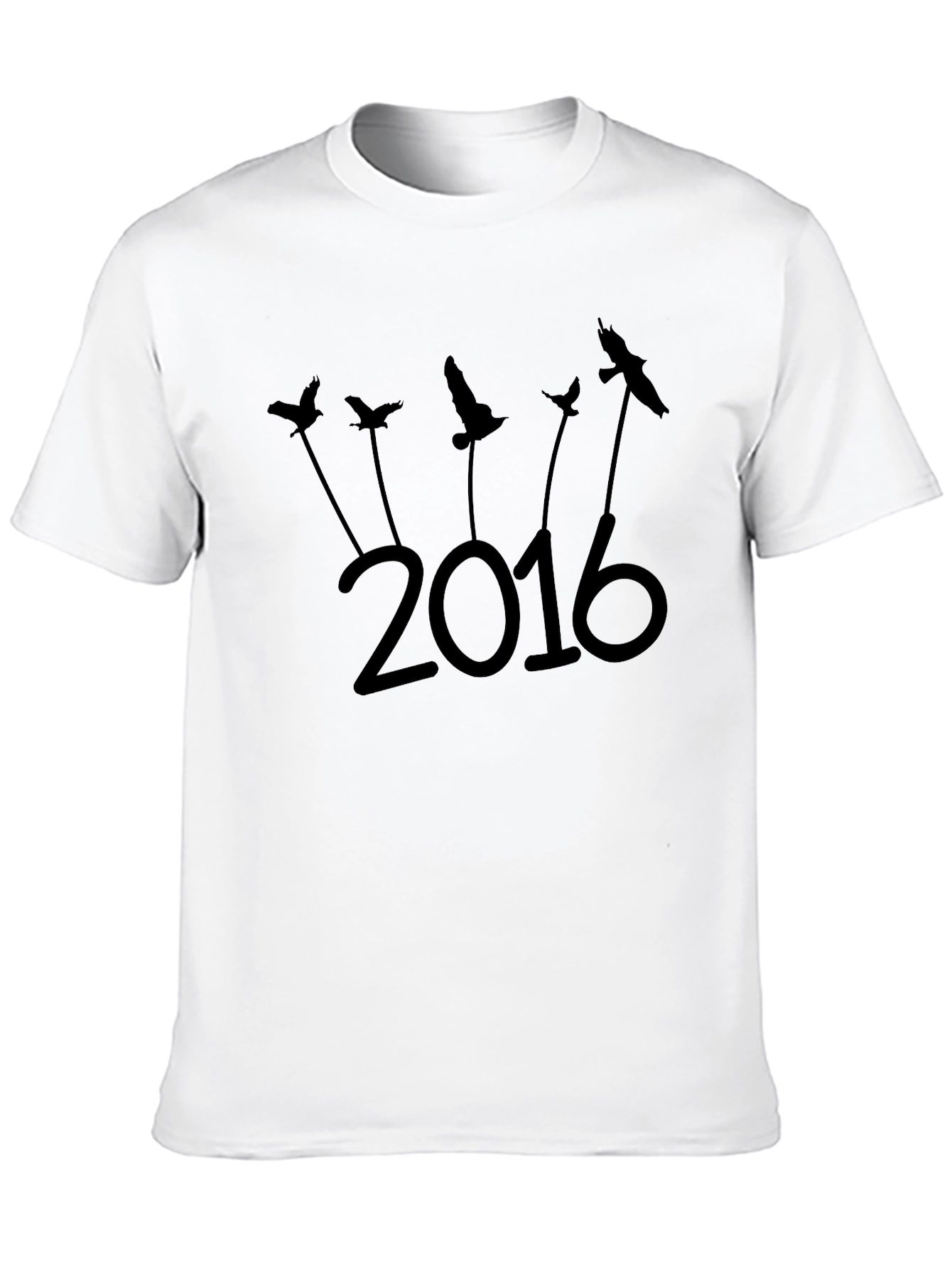 2016 Bird Silhouette Graphic Tee - Stylish & Unique