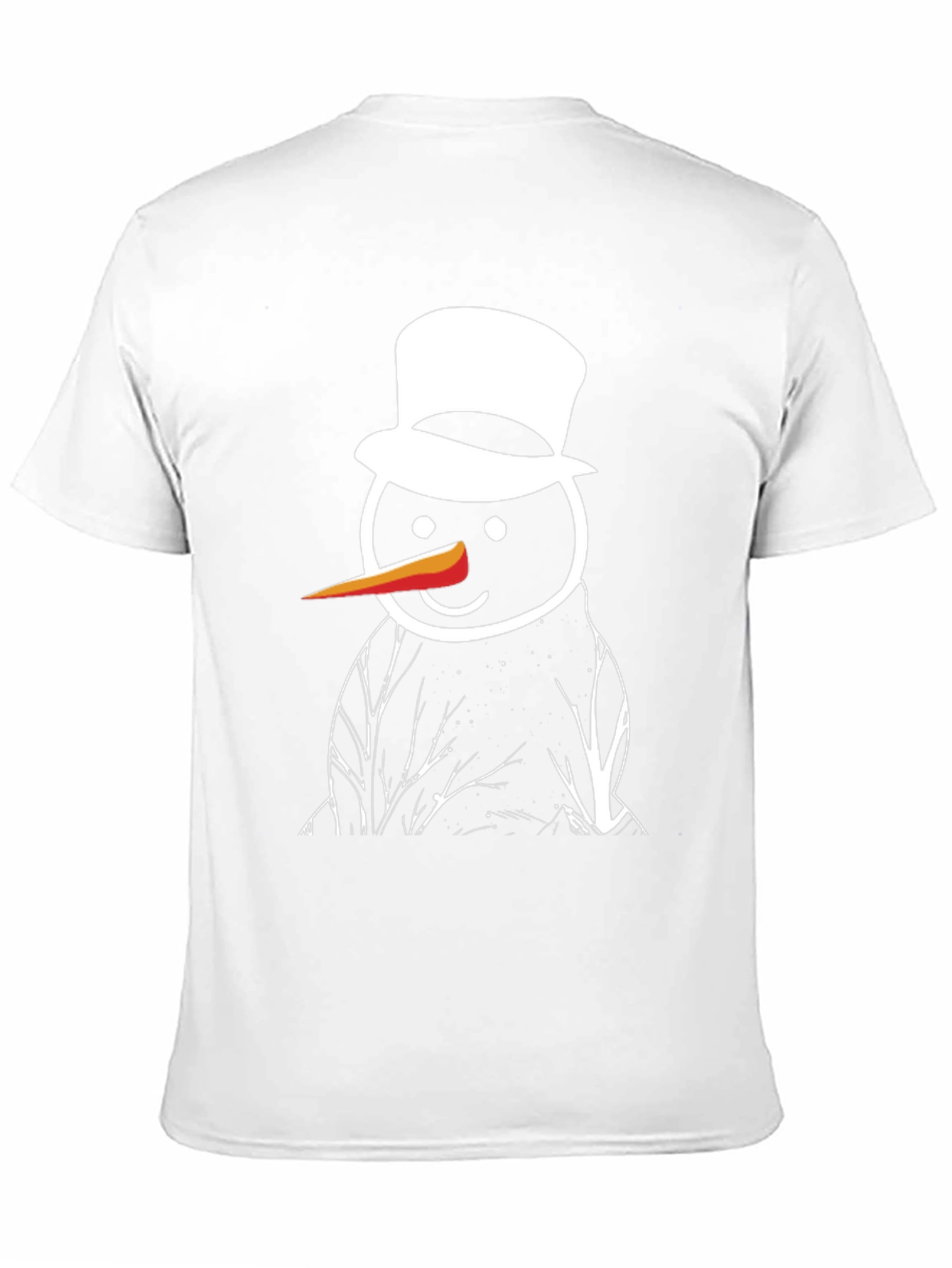 Snowman Graphic Tee - Black Cotton T-Shirt