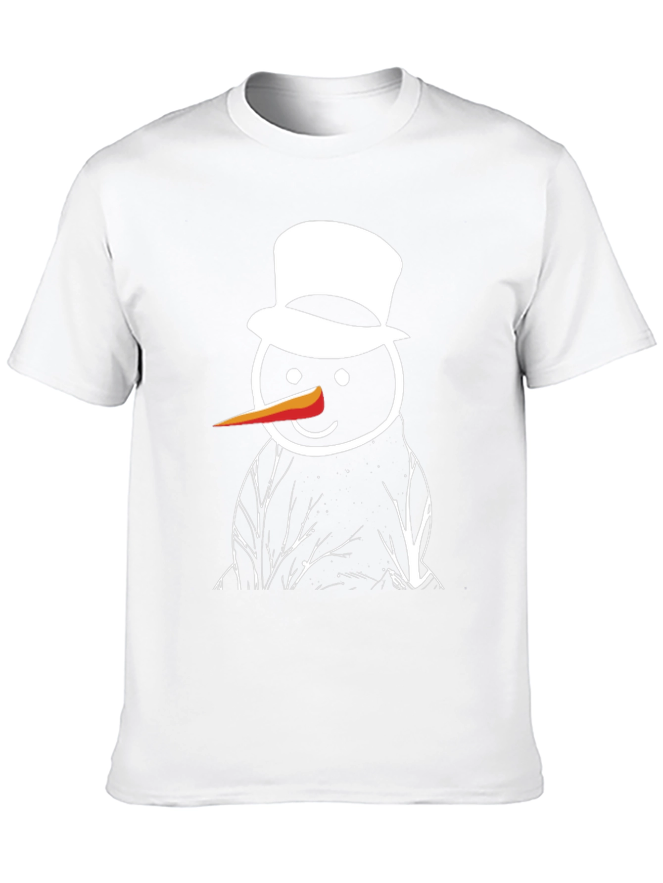 Snowman Graphic Tee - Black Cotton T-Shirt