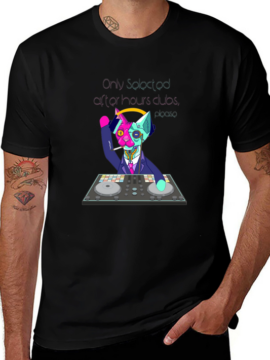 DJ Cat T-Shirt - After Hours Club Music Graphic Tee