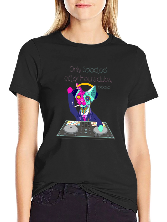 DJ Cat T-Shirt - After Hours Club Music Graphic Tee