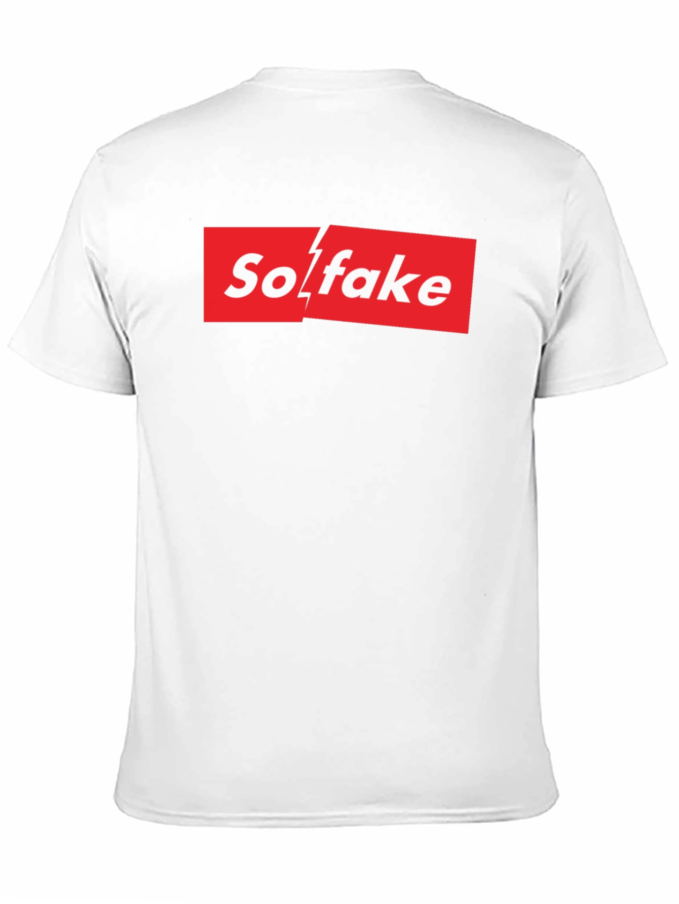 So Fake Box Logo Graphic Tee - Novelty T-Shirt