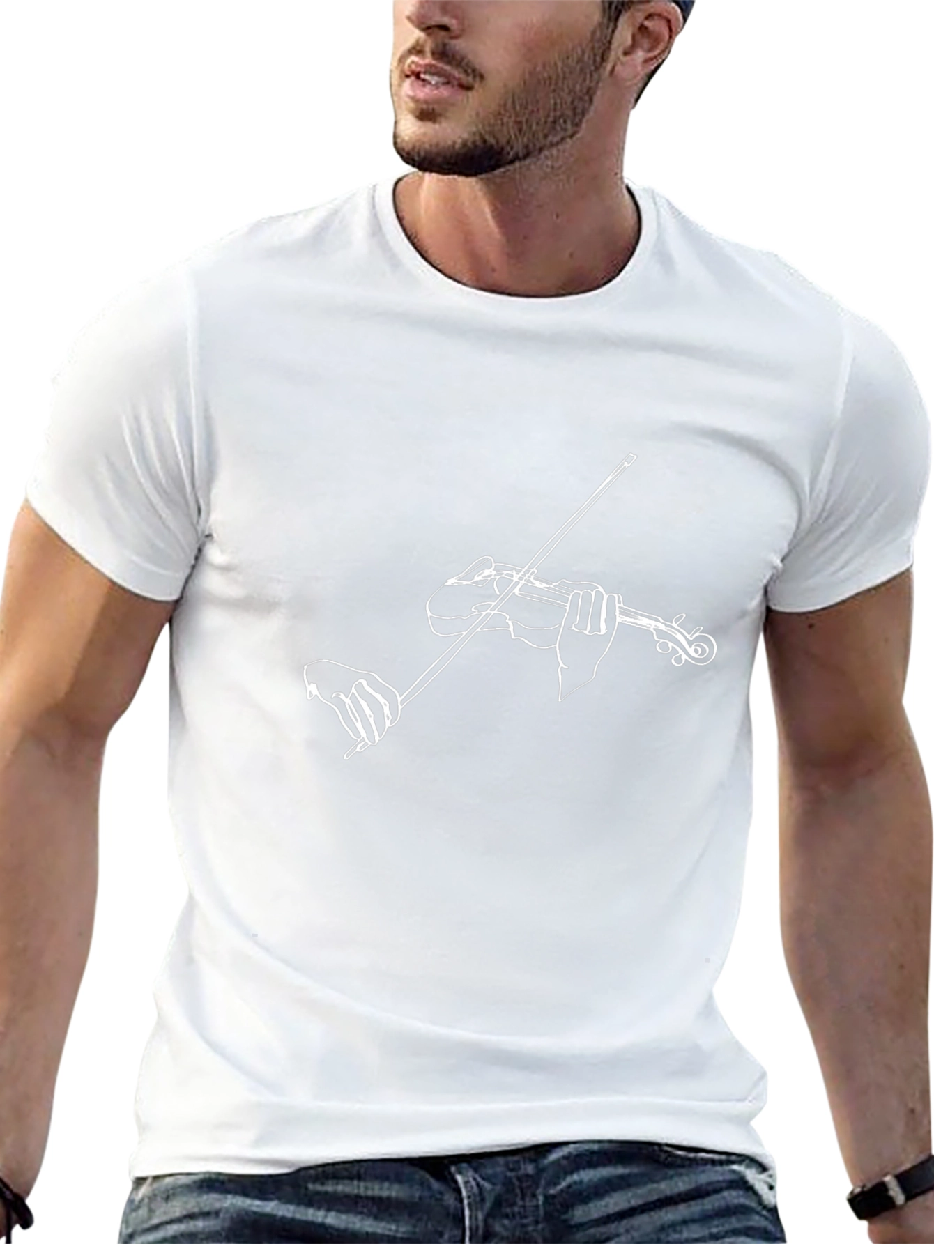 Violin Player Graphic T-Shirt - Minimalist Design