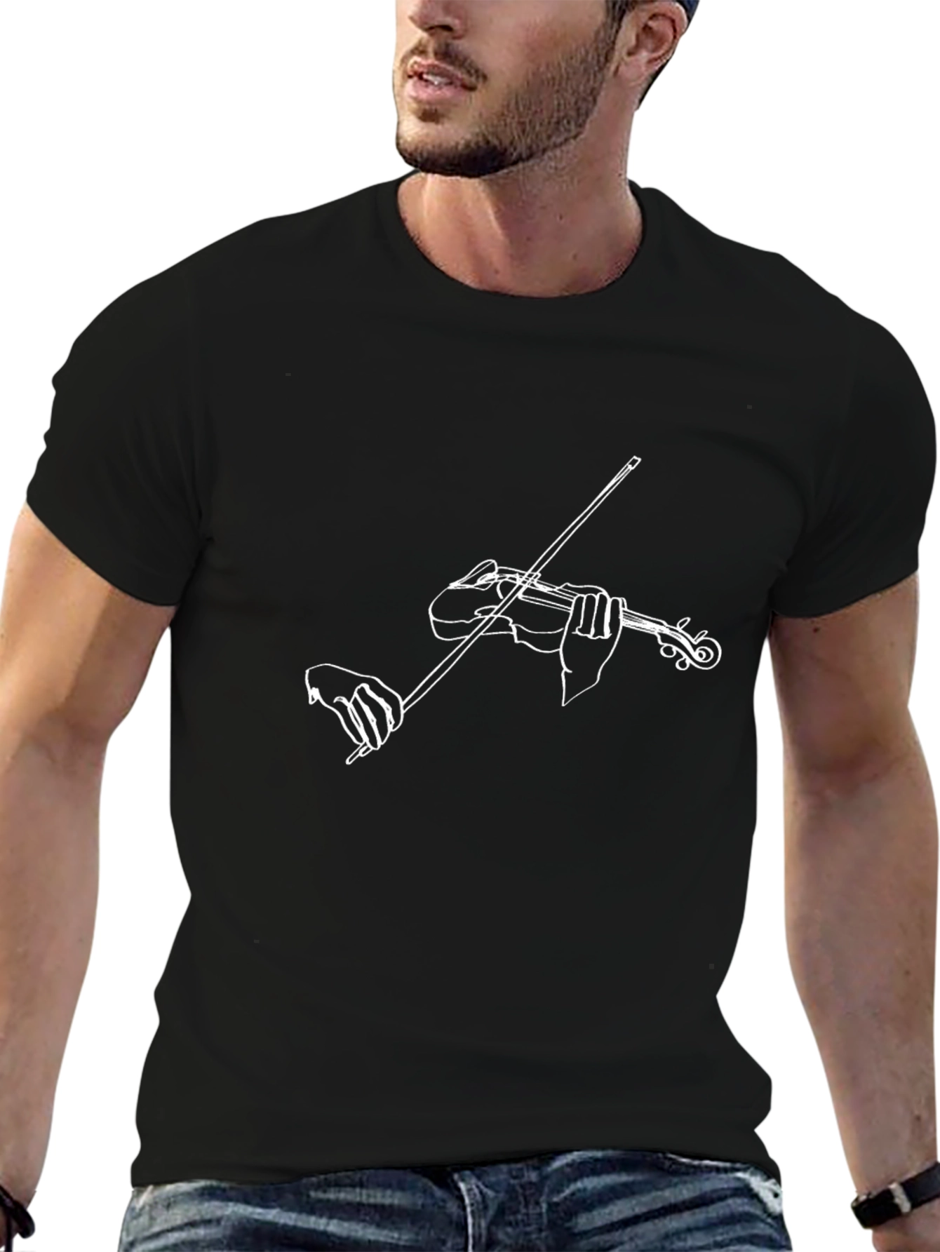 Violin Player Graphic T-Shirt - Minimalist Design