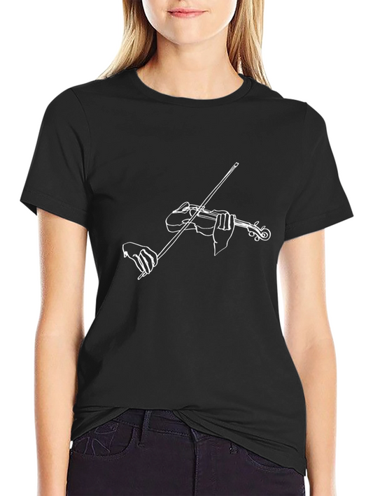 Violin Player Graphic T-Shirt - Minimalist Design