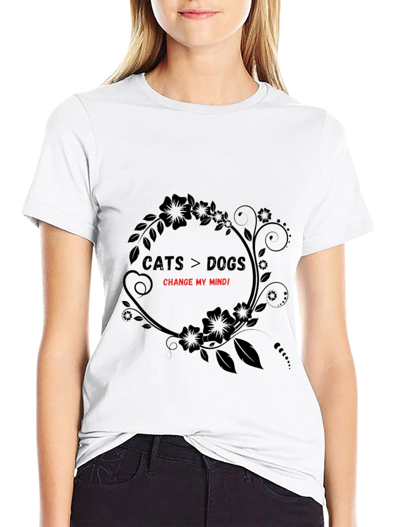 Cats > Dogs Change My Mind T-Shirt
