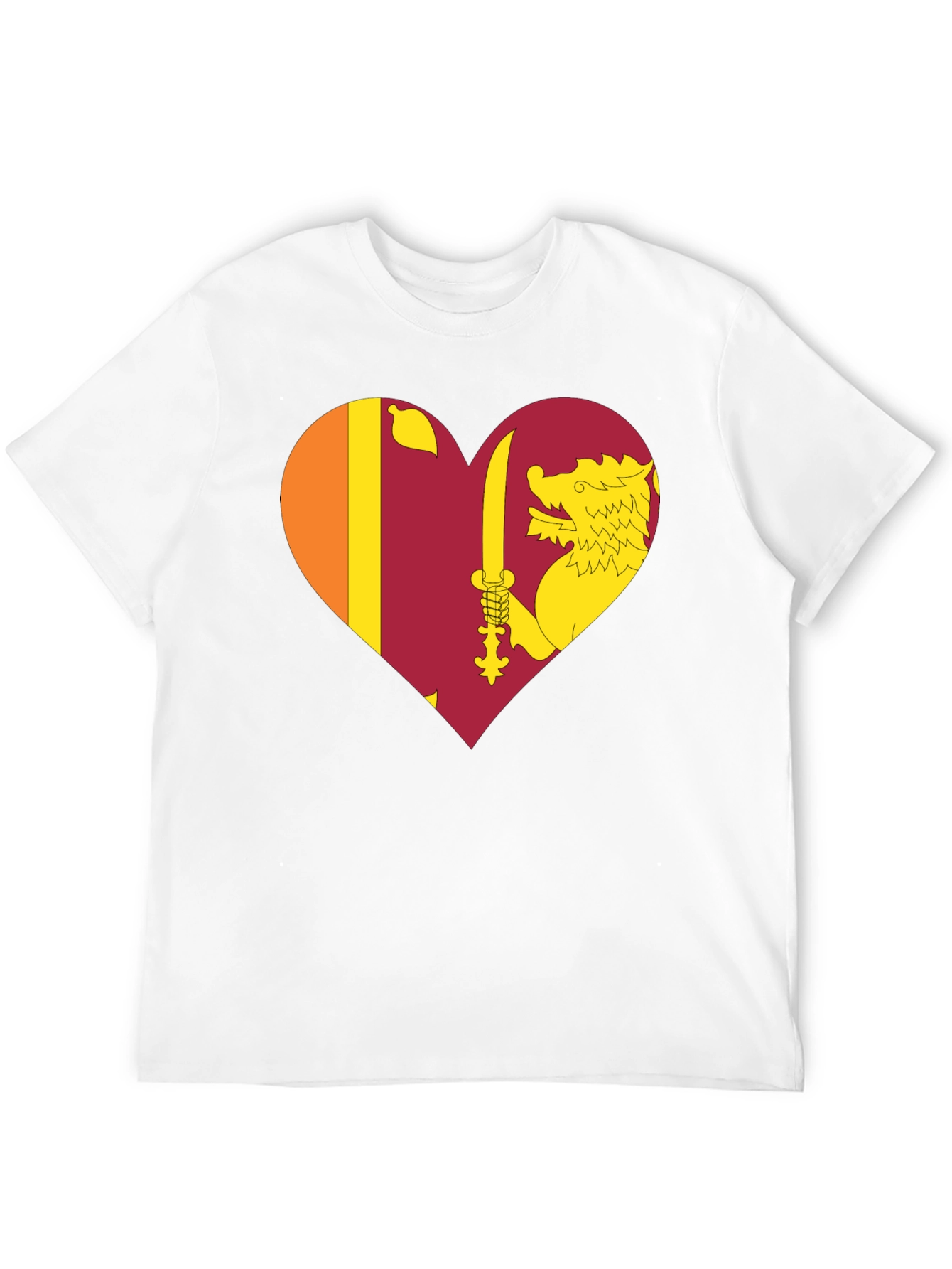 Sri Lanka Flag Heart T-Shirt - Show Your Love!