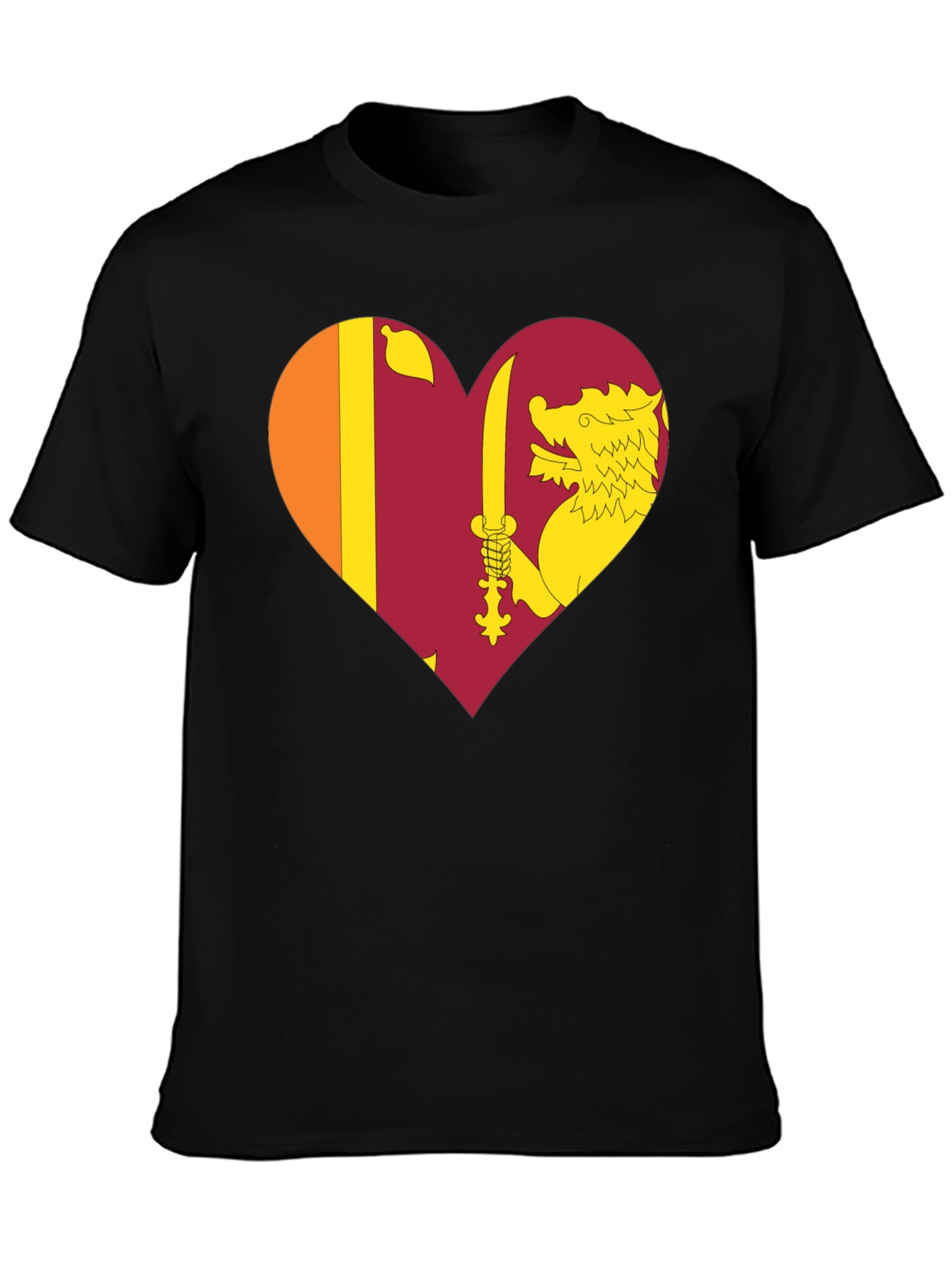 Sri Lanka Flag Heart T-Shirt - Show Your Love!