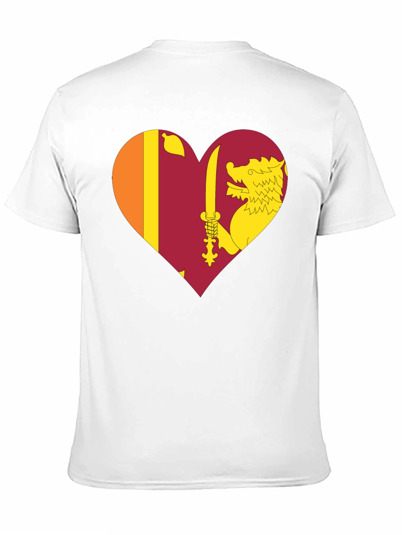 Sri Lanka Flag Heart T-Shirt - Show Your Love!