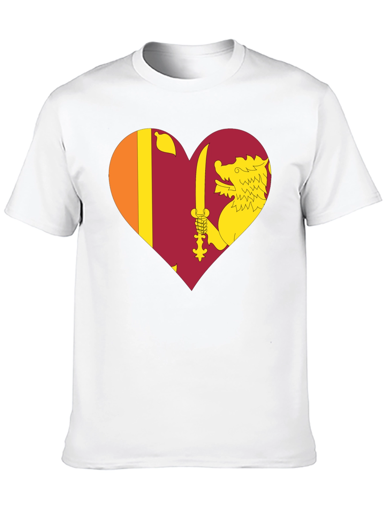 Sri Lanka Flag Heart T-Shirt - Show Your Love!