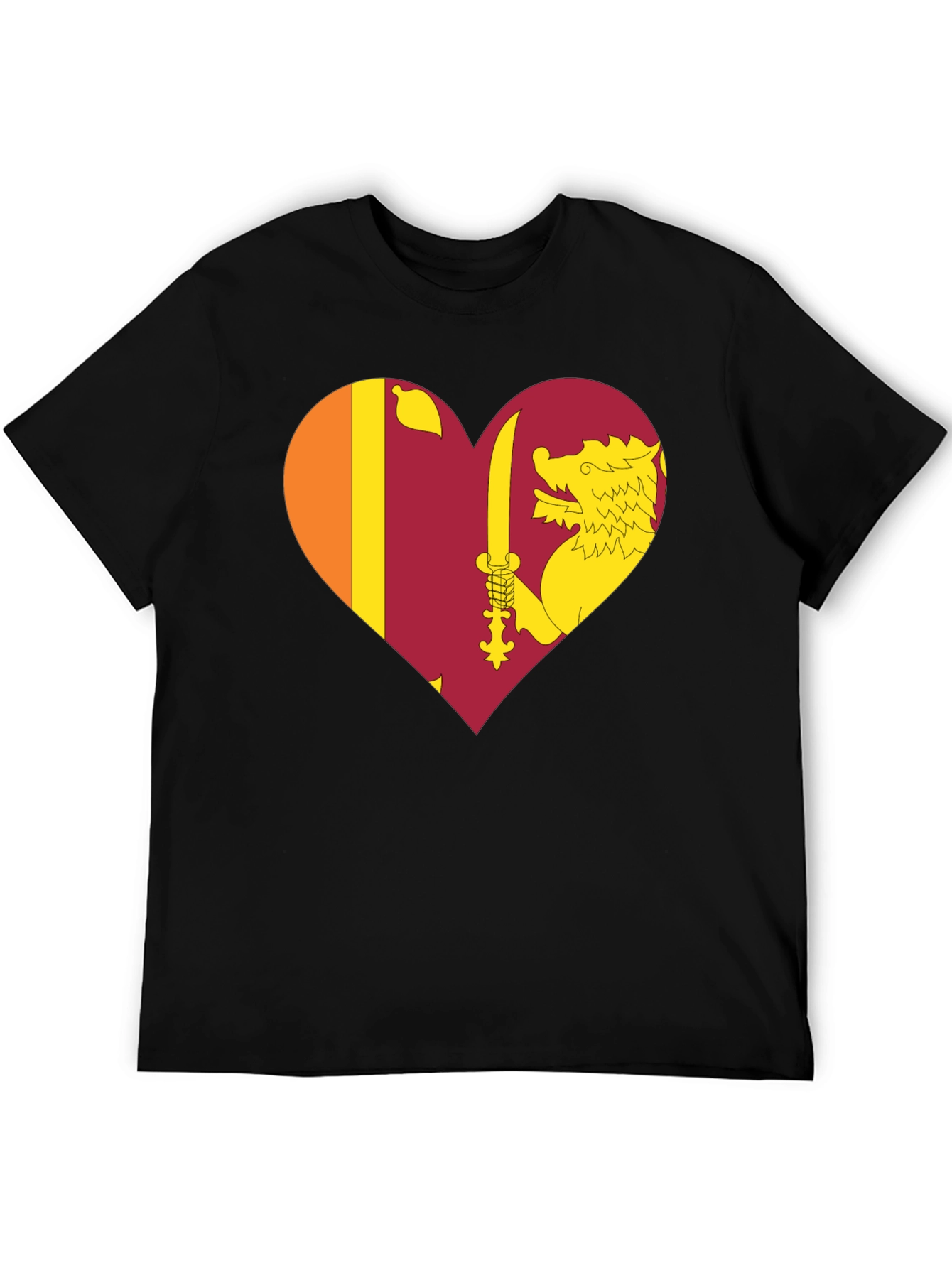Sri Lanka Flag Heart T-Shirt - Show Your Love!