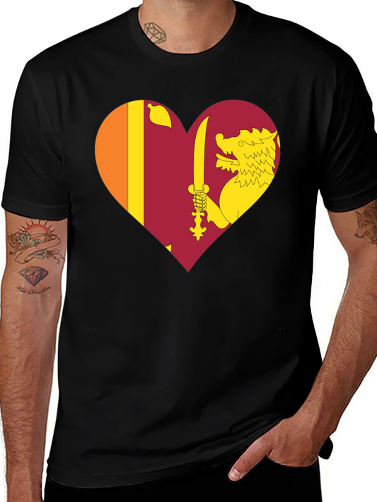 Sri Lanka Flag Heart T-Shirt - Show Your Love!
