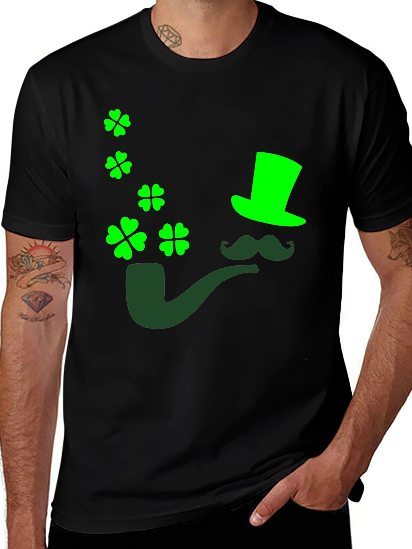St. Patricks Day Graphic Tee - Leprechaun Pipe