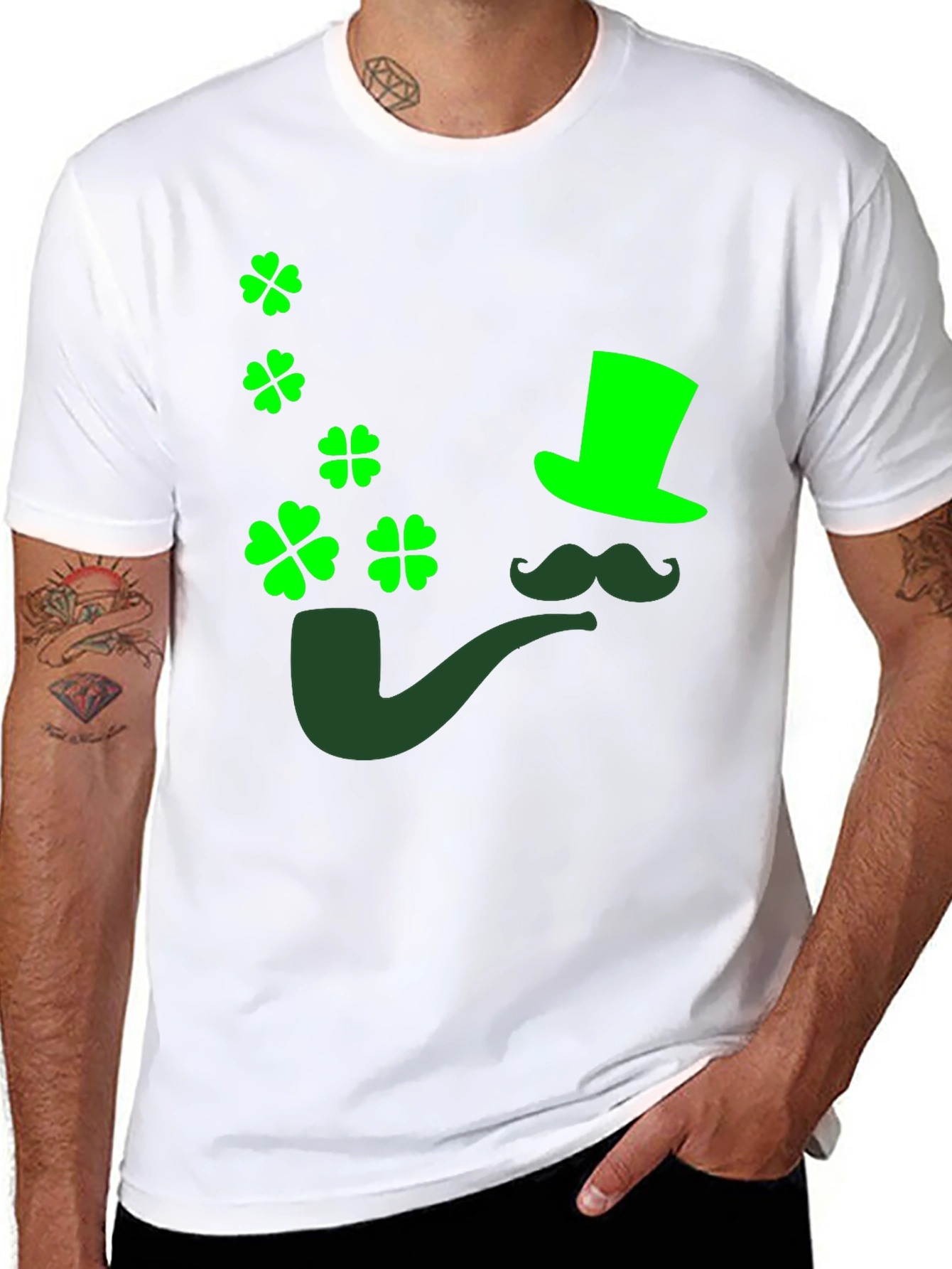 St. Patricks Day Graphic Tee - Leprechaun Pipe