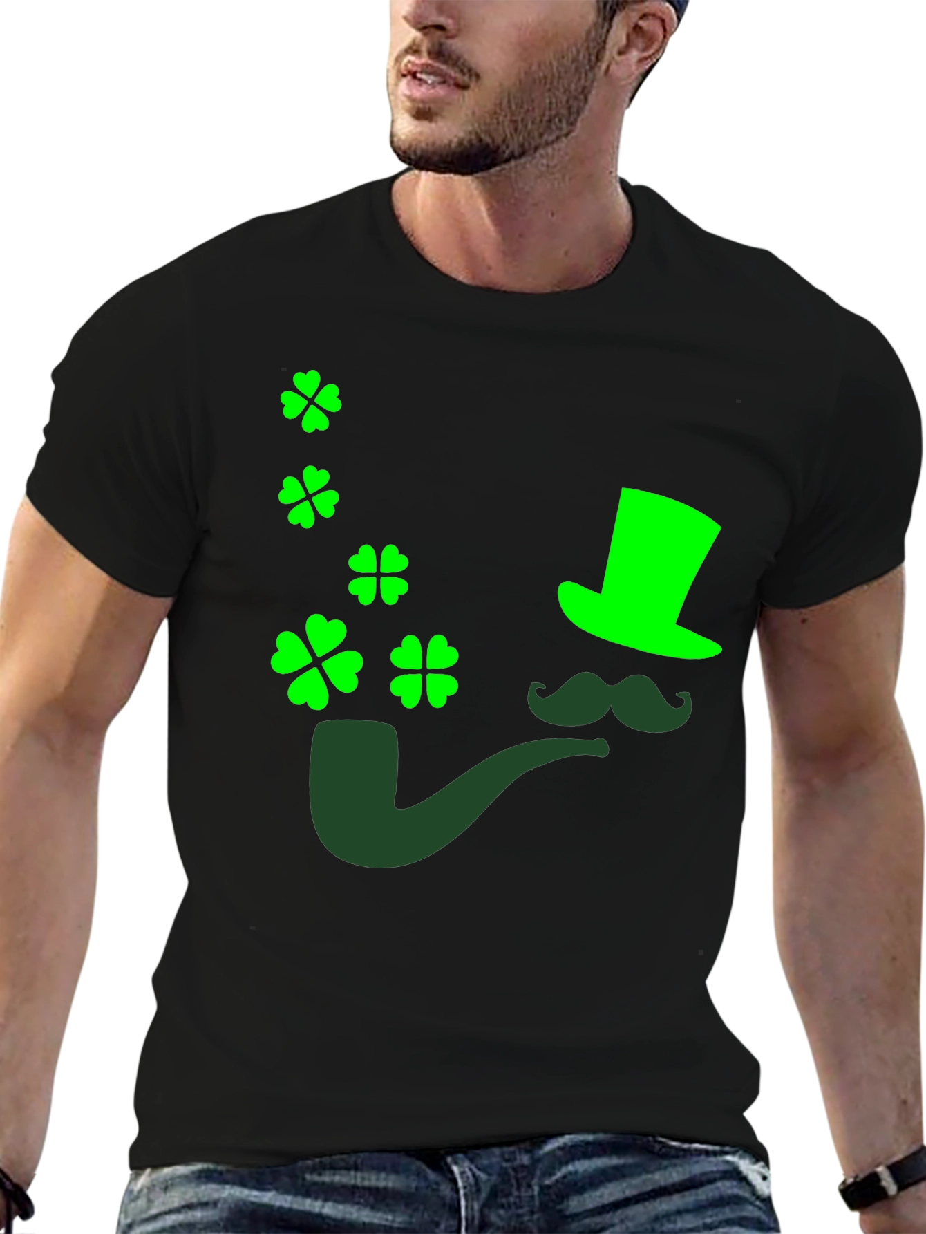 St. Patricks Day Graphic Tee - Leprechaun Pipe