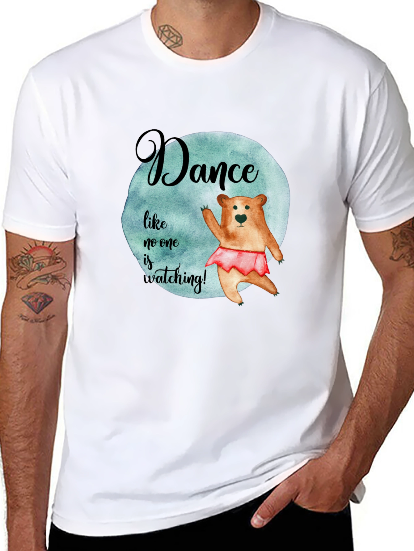 Dance Bear Graphic Tee - Unisex Black T-Shirt