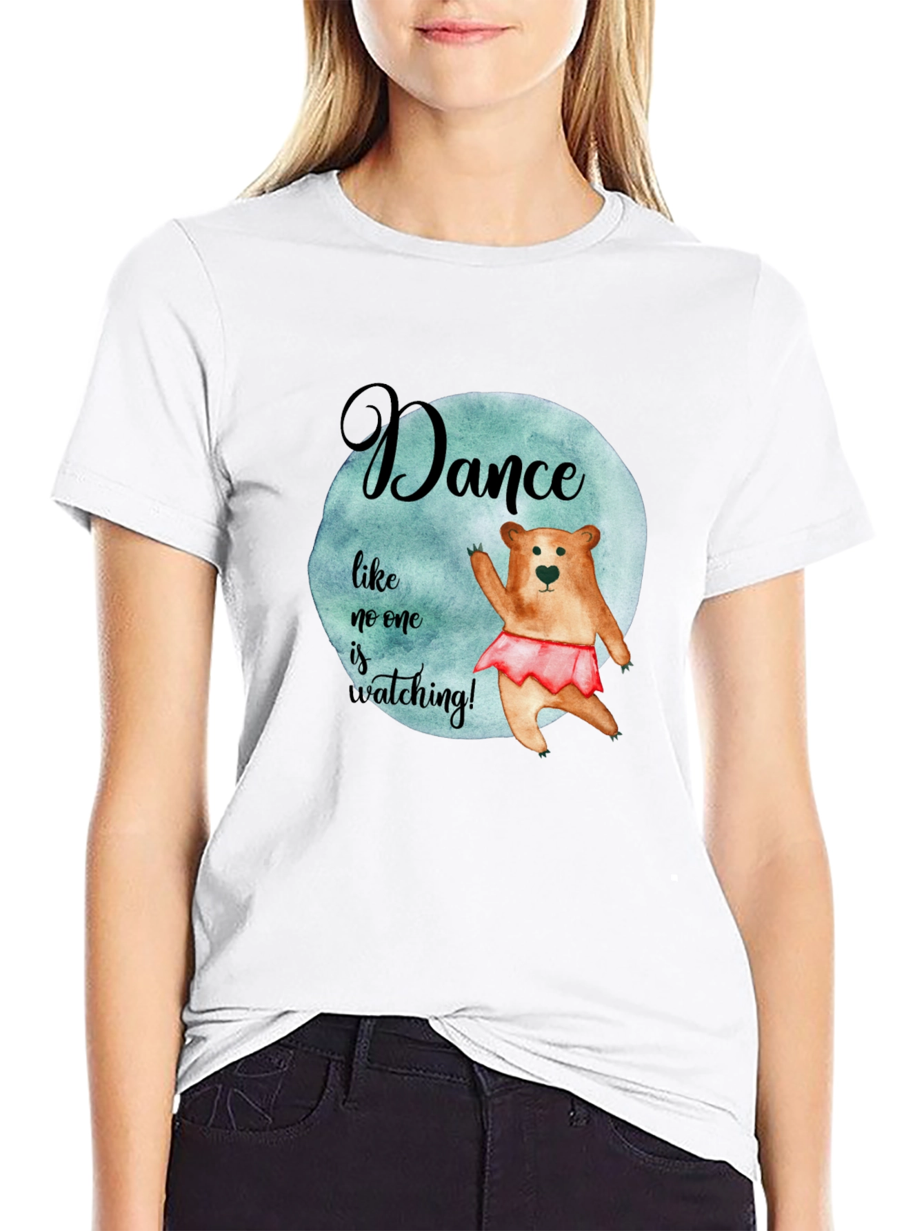 Dance Bear Graphic Tee - Unisex Black T-Shirt