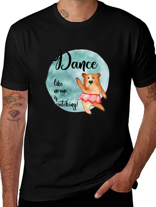 Dance Bear Graphic Tee - Unisex Black T-Shirt