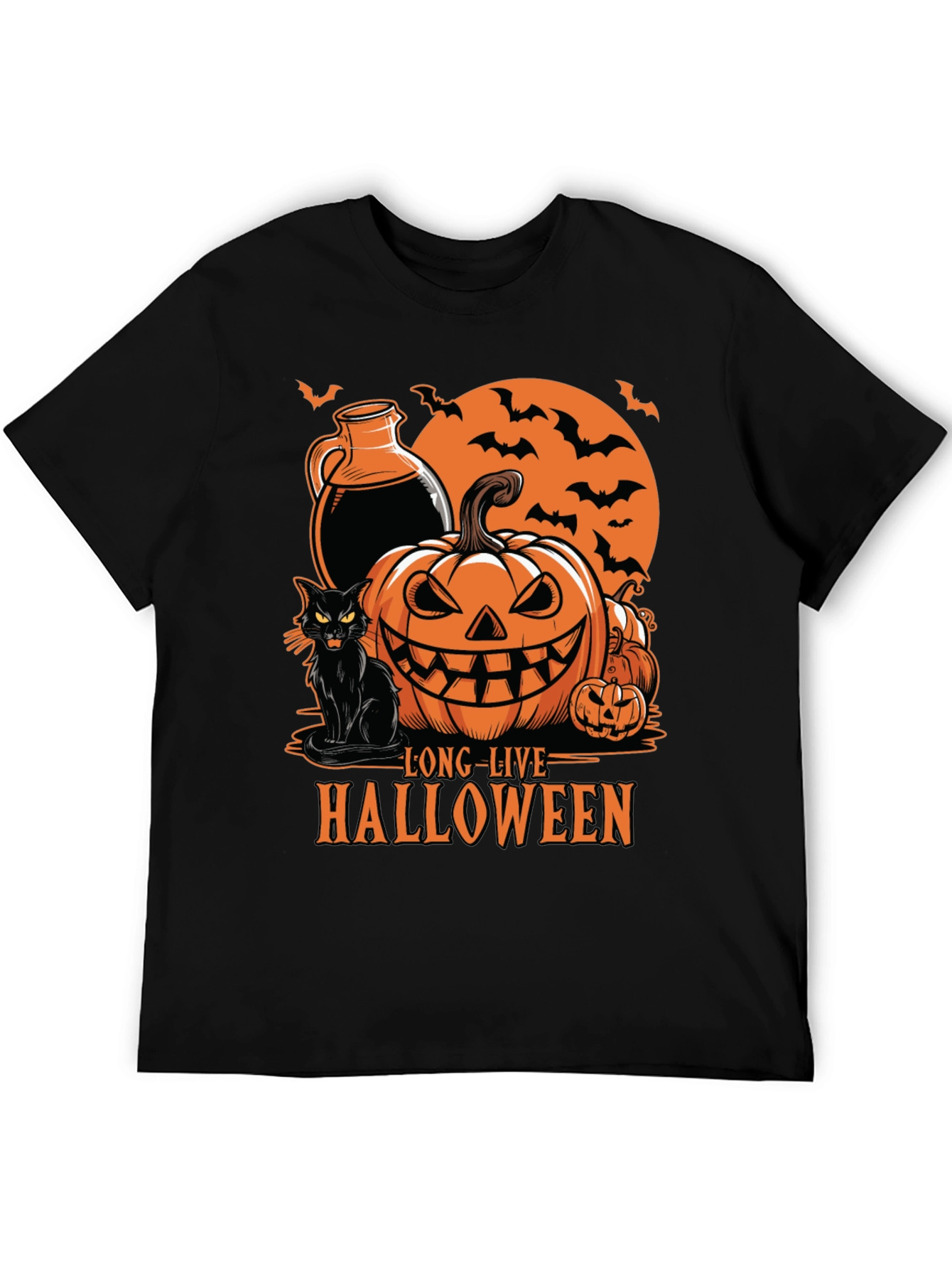 Halloween Graphic Tee - Long Live Halloween Black T-Shirt