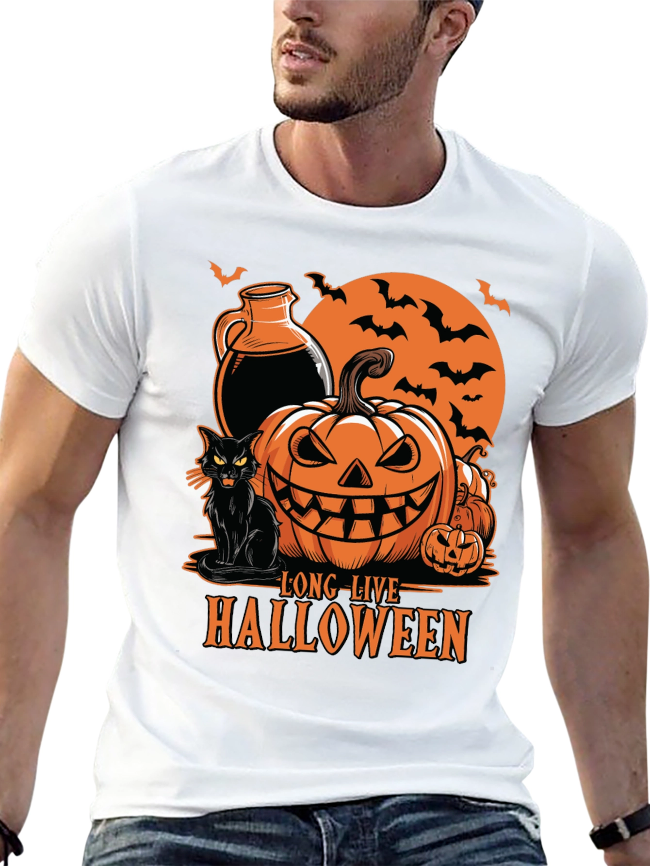 Halloween Graphic Tee - Long Live Halloween Black T-Shirt
