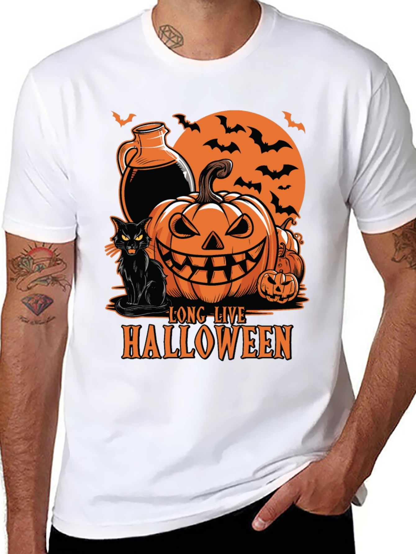 Halloween Graphic Tee - Long Live Halloween Black T-Shirt